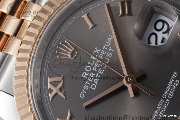 Gray Markers Bracelet Dial 126231 RG 36 DateJust JDF Plated Jubilee 904L RG Steel Roman V2 SS on 1218